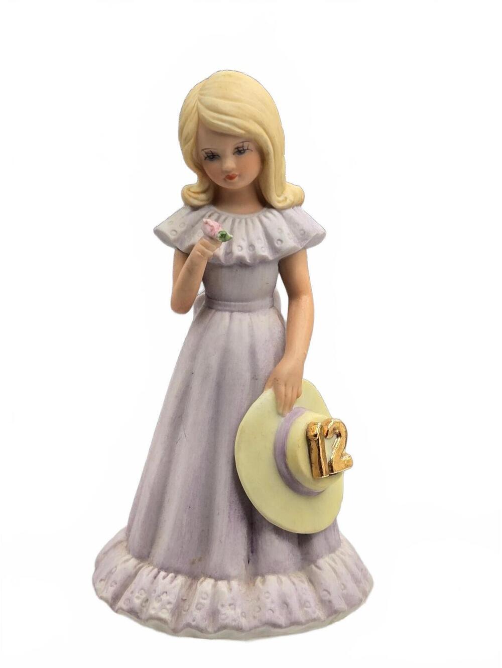 Enesco Growing Up Birthday Girls 12 Years Porcelain Figurine 1981